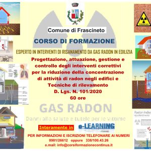 Corso di formazione Esperto in interventi di risanamento da gas radon in edilizia