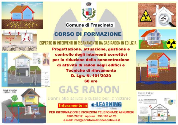 Corso di formazione Esperto in interventi di risanamento da gas radon in edilizia