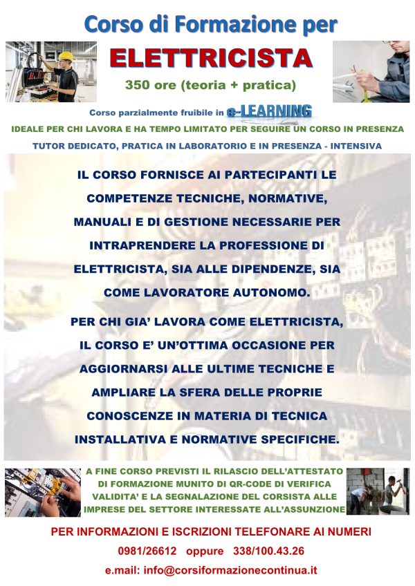 Corso di formazione per Elettricista